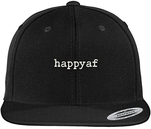 Trendy Apparel Shop Happyaf Embroidered Flat Bill Snapback Baseball Cap