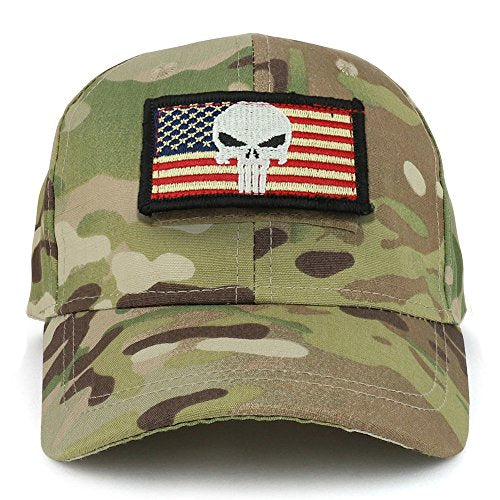 Trendy Apparel Shop Youth Military Punisher American Flag Patch On Tactical Cap