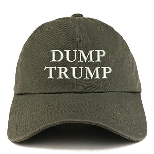 Trendy Apparel Shop Dump Trump Embroidered Solid Adjustable Unstructured Hat