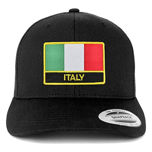 Trendy Apparel Shop Italy Flag Patch Retro Trucker Mesh Cap