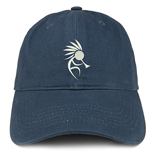Trendy Apparel Shop Kokopelli Embroidered Soft Crown 100% Brushed Cotton Cap