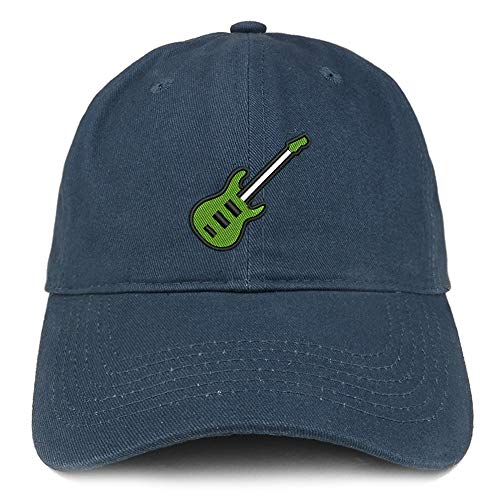 Trendy Apparel Shop Bass Guitar Embroidered Soft Crown Brushed Cotton Cap