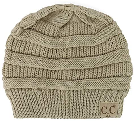 Trendy Apparel Shop Women's Lightweight Ribbed Knit 365 Stretchable Ponytail Beanie Cap