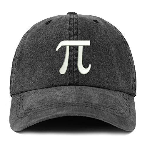 Trendy Apparel Shop XXL PI Day Symbol Embroidered Unstructured Washed Pigment Dyed Baseball Cap