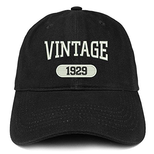 Trendy Apparel Shop Vintage 1929 Embroidered 92nd Birthday Relaxed Fitting Cotton Cap