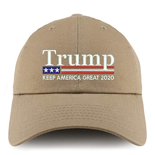 Trendy Apparel Shop Trump Keep America Great 2020 Flag Solid Unstructured Hat