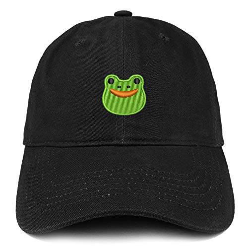 Trendy Apparel Shop Frog 2 Embroidered Soft Crown 100% Brushed Cotton Cap