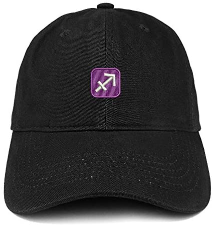 Trendy Apparel Shop Emoticon Sagittarius Embroidered 100% Soft Brushed Cotton Low Profile Cap