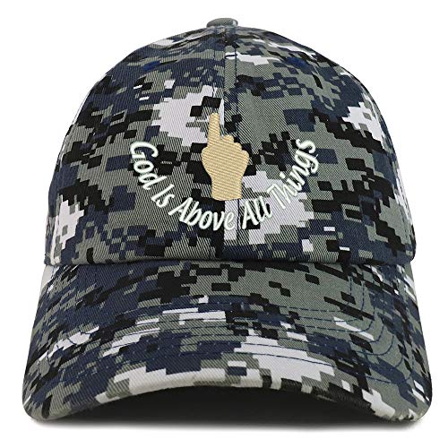 Trendy Apparel Shop God is Above All Things Soft Crown 100% Brushed Cotton Cap