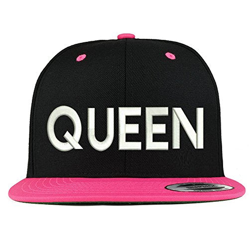 Trendy Apparel Shop Queen Embroidered Premium 2-Tone Flat Bill Snapback Cap