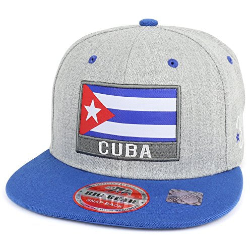 Trendy Apparel Shop Viva Cuba Flag Patch Embroidered Flat Bill Snapback Cap