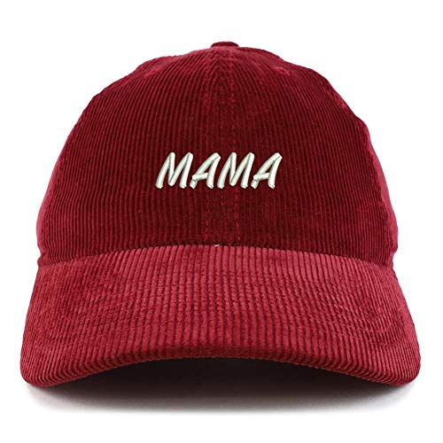 Trendy Apparel Shop Mama Embroidered Cotton Corduroy Unstructured Baseball Cap