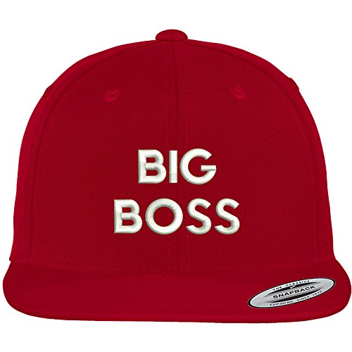 Trendy Apparel Shop Big Boss Embroidered Flat Bill Premium Classic Snapback Cap