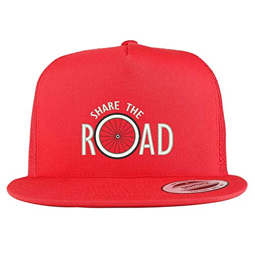 Trendy Apparel Shop Share The Road Embroidered 5 Panel Flatbill Mesh Cap