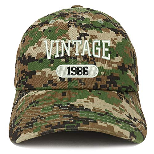Trendy Apparel Shop 35th Birthday Vintage 1986 Soft Crown Brushed Cotton Cap