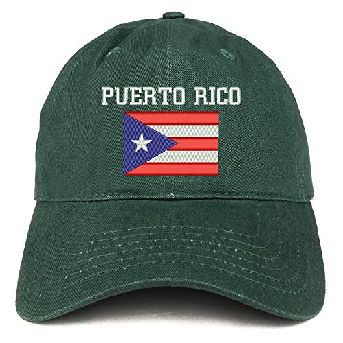Trendy Apparel Shop Puerto Rico Embroidered Soft Crown 100% Brushed Cotton Cap
