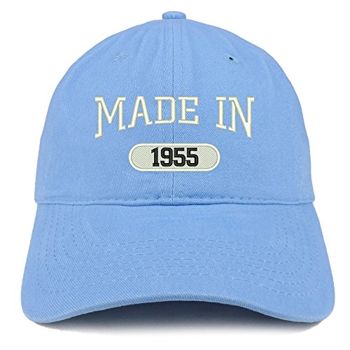Trendy Apparel Shop Made in 1955 Embroidered 66th Birthday Brushed Cotton Cap