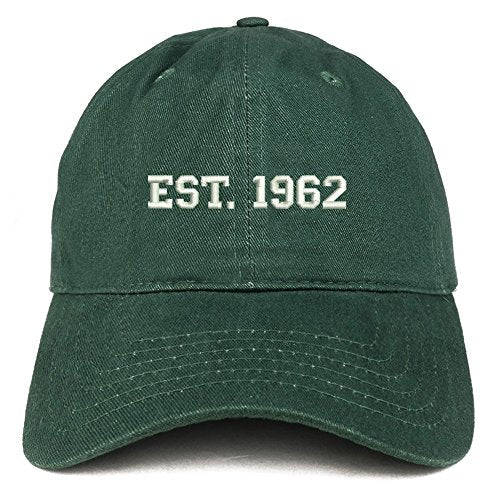 Trendy Apparel Shop EST 1962 Embroidered - 59th Birthday Gift Soft Cotton Baseball Cap