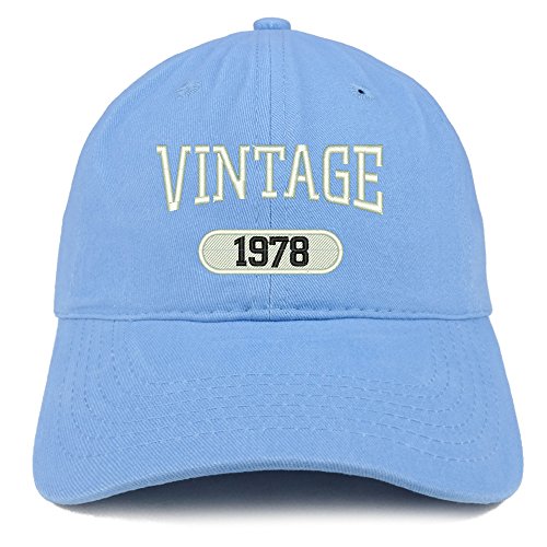 Trendy Apparel Shop Vintage 1978 Embroidered 43rd Birthday Relaxed Fitting Cotton Cap