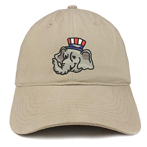 Trendy Apparel Shop Republican Elephant Embroidered Unstructured Cotton Dad Hat