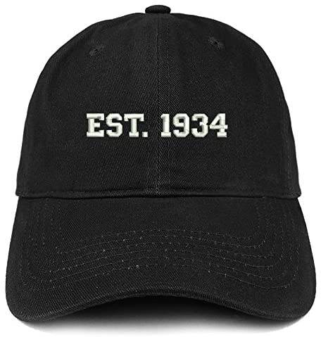 Trendy Apparel Shop EST 1934 Embroidered - 87th Birthday Gift Soft Cotton Baseball Cap
