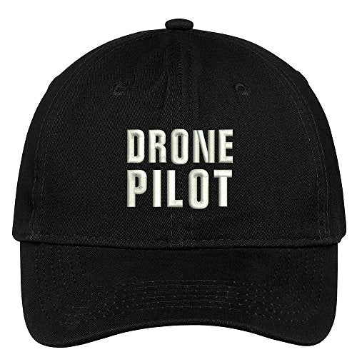 Trendy Apparel Shop Drone Pilot Text Embroidered Soft Crown 100% Brushed Cotton Cap