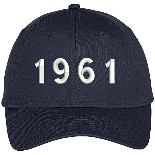 Trendy Apparel Shop 1961 Birth Year Embroidered Baseball Cap