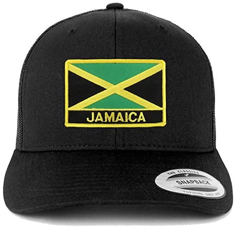 Trendy Apparel Shop Jamaica Flag Patch Retro Trucker Mesh Cap
