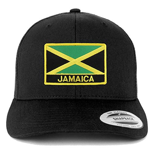 Trendy Apparel Shop Jamaica Flag Patch Retro Trucker Mesh Cap