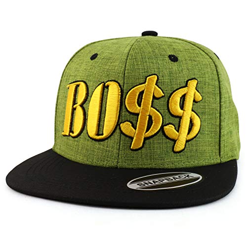 Trendy Apparel Shop Boss 3D Embroidered Two-Tone Flatbill Snapback Baseball Cap