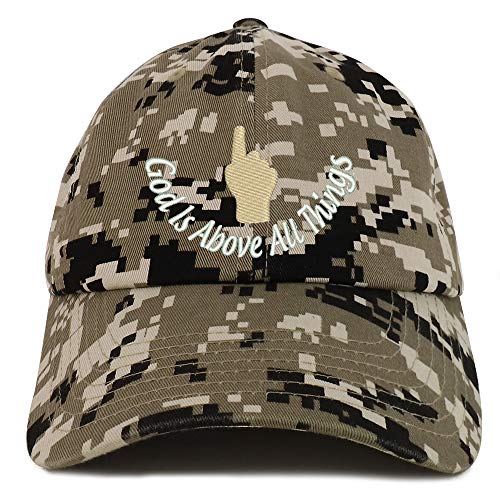 Trendy Apparel Shop God is Above All Things Soft Crown 100% Brushed Cotton Cap