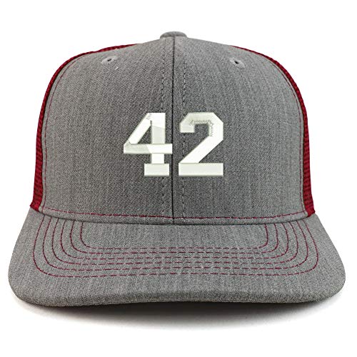 Trendy Apparel Shop Number 42 Collegiate Varsity Two Tone Trucker Baseball Cap