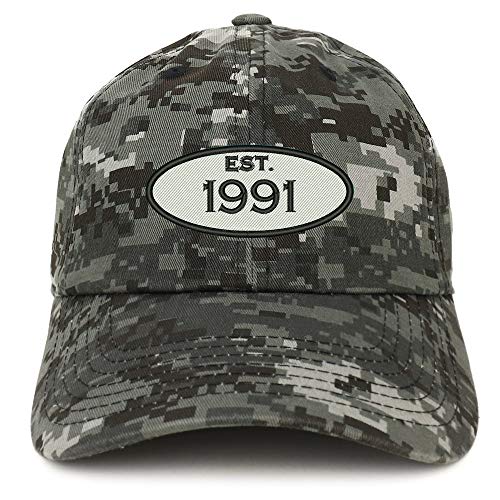 Trendy Apparel Shop 30th Birthday Established 1991 Soft Crown Brushed Cotton Cap
