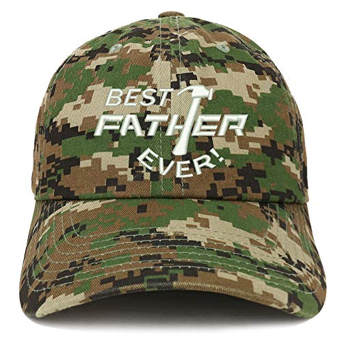 Trendy Apparel Shop Best Father Ever Embroidered Soft Crown 100% Brushed Cotton Cap