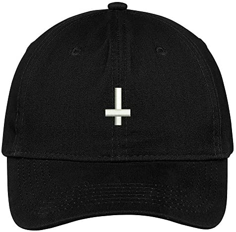 Trendy Apparel Shop Inverted Cross Embroidered Low Profile Soft Cotton Brushed Baseball Cap