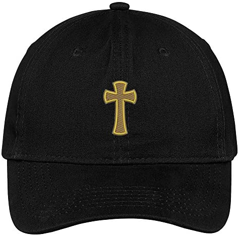 Trendy Apparel Shop Cross Embroidered Soft Crown 100% Brushed Cotton Cap