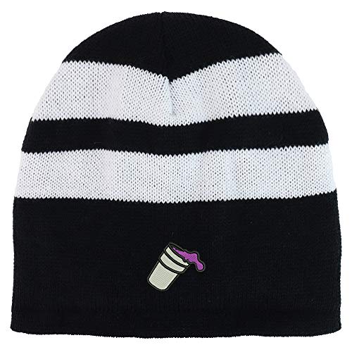 Trendy Apparel Shop Double Cup Morning Coffee Striped Short Beanie