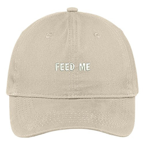 Trendy Apparel Shop Feed Me Embroidered Brushed Cotton Adjustable Cap