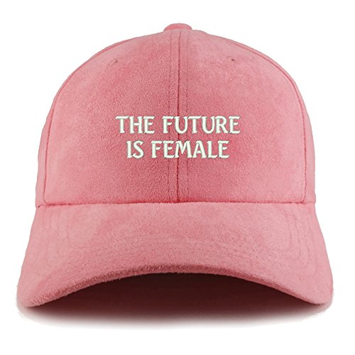 Trendy Apparel Shop The Future is Female Embroidered Faux Suede Leather Adjustable Cap