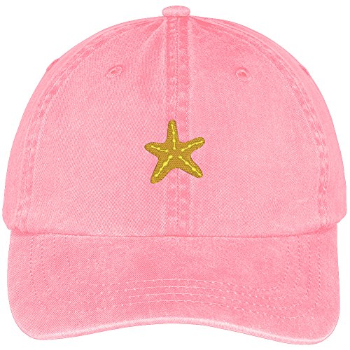 Trendy Apparel Shop Small Starfish Embroidered Cotton Washed Baseball Cap
