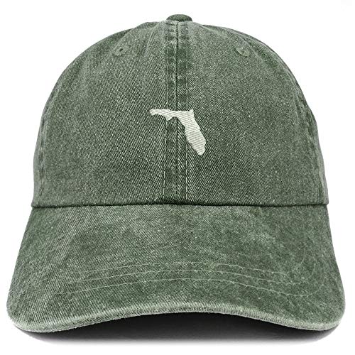Trendy Apparel Shop Florida State Map Embroidered Washed Cotton Adjustable Cap
