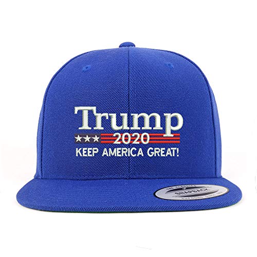 Trendy Apparel Shop Trump 2020 Embroidered Flat Bill Structured Baseball Cap