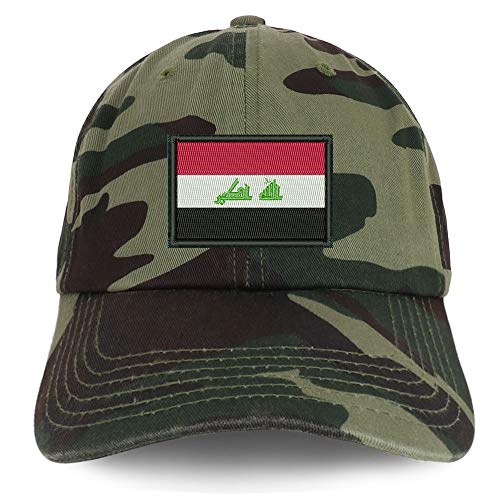 Trendy Apparel Shop Flag of Iraq Embroidered Soft Crown 100% Brushed Cotton Cap
