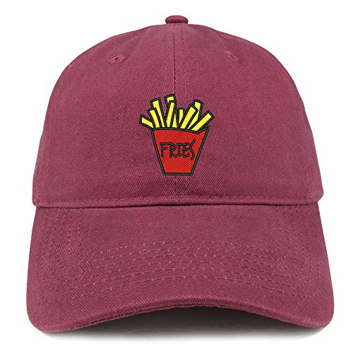 Trendy Apparel Shop Fries Embroidered Soft Crown 100% Brushed Cotton Cap