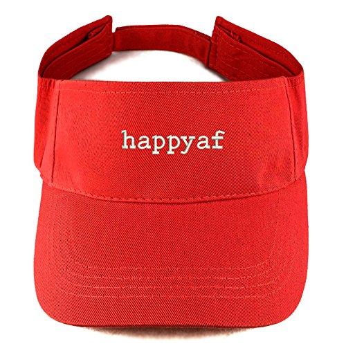 Trendy Apparel Shop happyaf Embroidered 100% Cotton Adjustable Visor