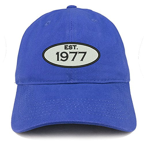 Trendy Apparel Shop Established 1977 Embroidered 44th Birthday Gift Soft Crown Cotton Cap