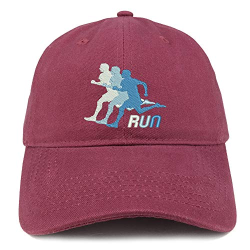 Trendy Apparel Shop Running Embroidered Soft Crown 100% Brushed Cotton Cap