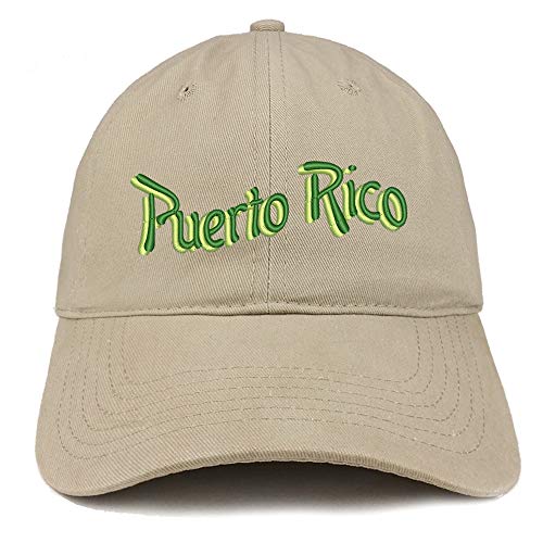 Trendy Apparel Shop Puerto Rico Embroidered Soft Crown 100% Brushed Cotton Cap