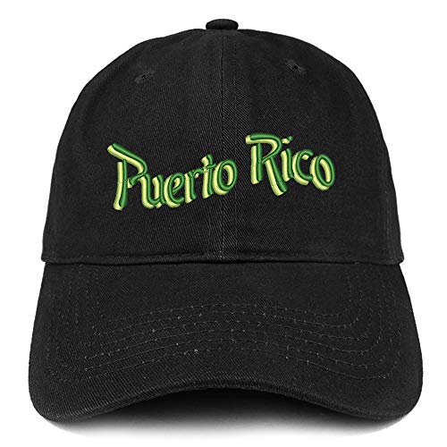 Trendy Apparel Shop Puerto Rico Embroidered Soft Crown 100% Brushed Cotton Cap