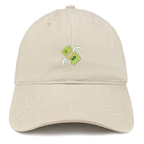 Trendy Apparel Shop Money Emoticon Embroidered Low Profile Brushed Cotton Cap